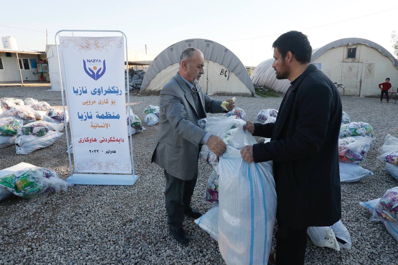 Nazya Humanitarian Aid distributing essential aid packages to families in Kurdistan Region, Iraq